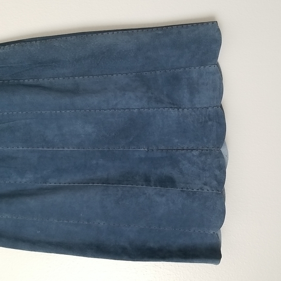 Suede Skirt Vintage Think Tank Blue Size 6 - Picture 11 of 14